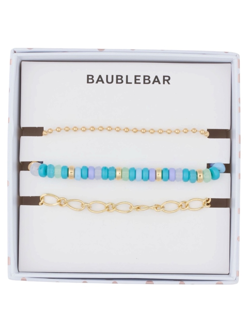 BAUBLEBAR Bracelets Arm Party Set of 3 Beaded & Chain Bracelet Stack NWT